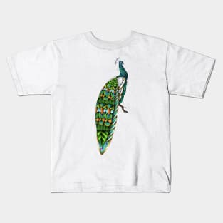 Ornate Peacock Kids T-Shirt